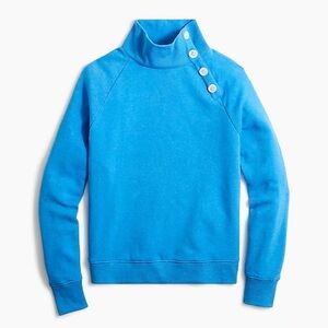 J. Crew Blue Wide Button Collar Pullover Sweatshirt Sz Small